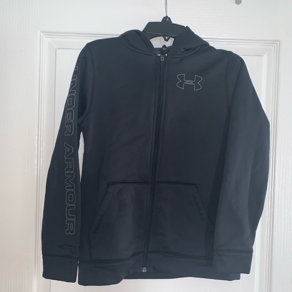 UNDER ARMOUR BLACK JACKET COAT BOYS size M 10 - Picture 2 of 4